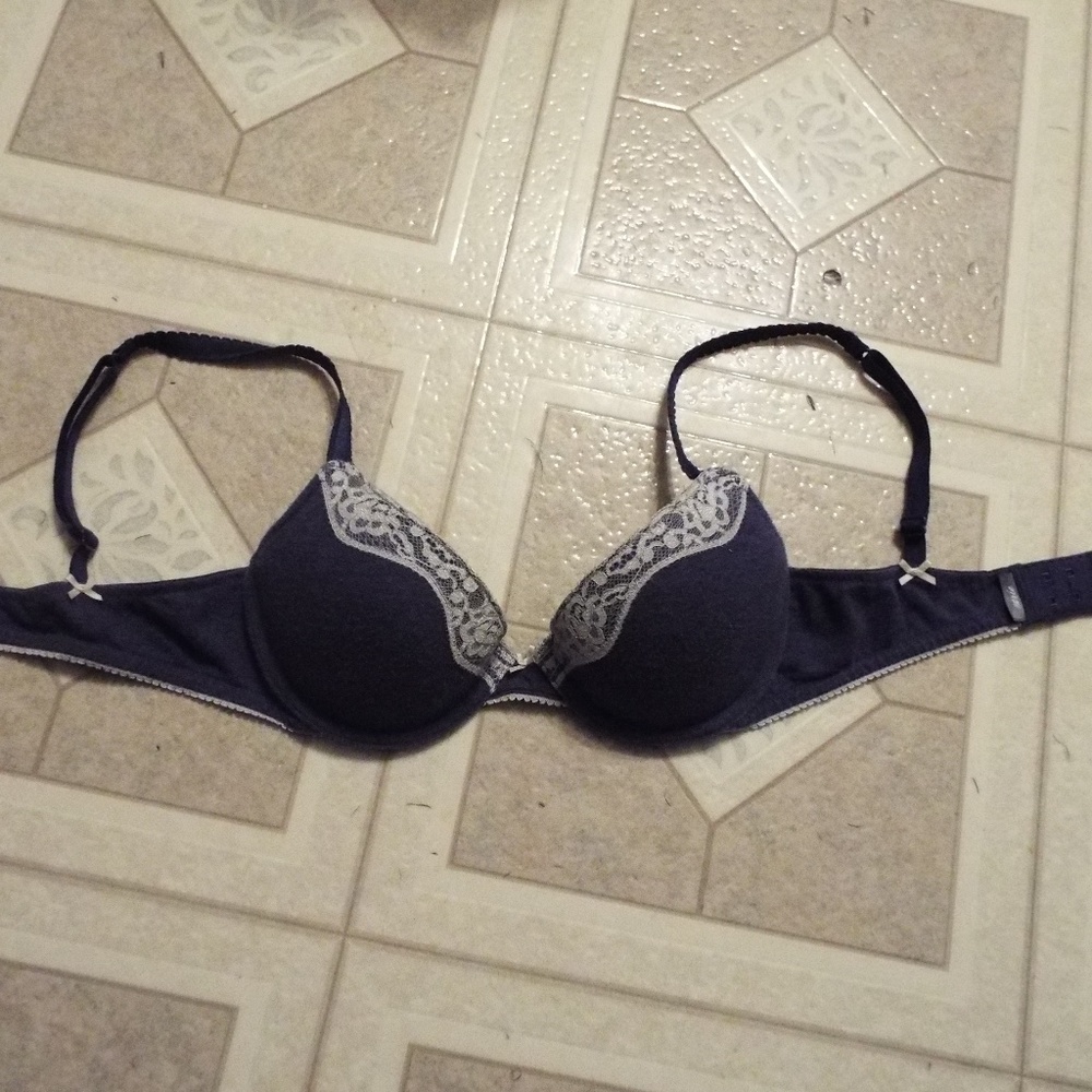 periwinkle aerie push up bra with lace detail